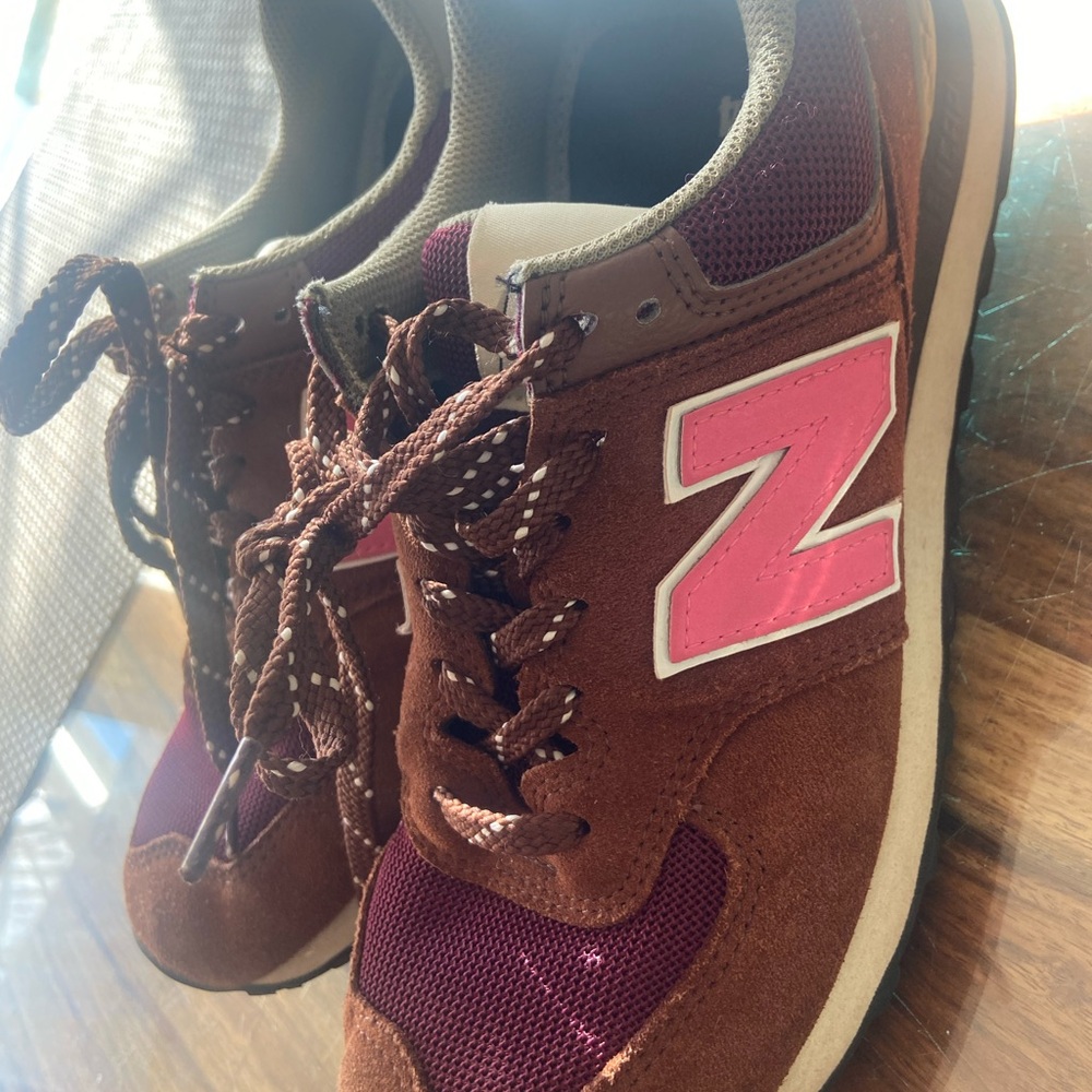 Brown and Pink Sneakers